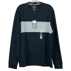 NEW Alfani AlfaTech 1/4 Zip Men's Pullover Sweater NWT Black/Gray Size Large